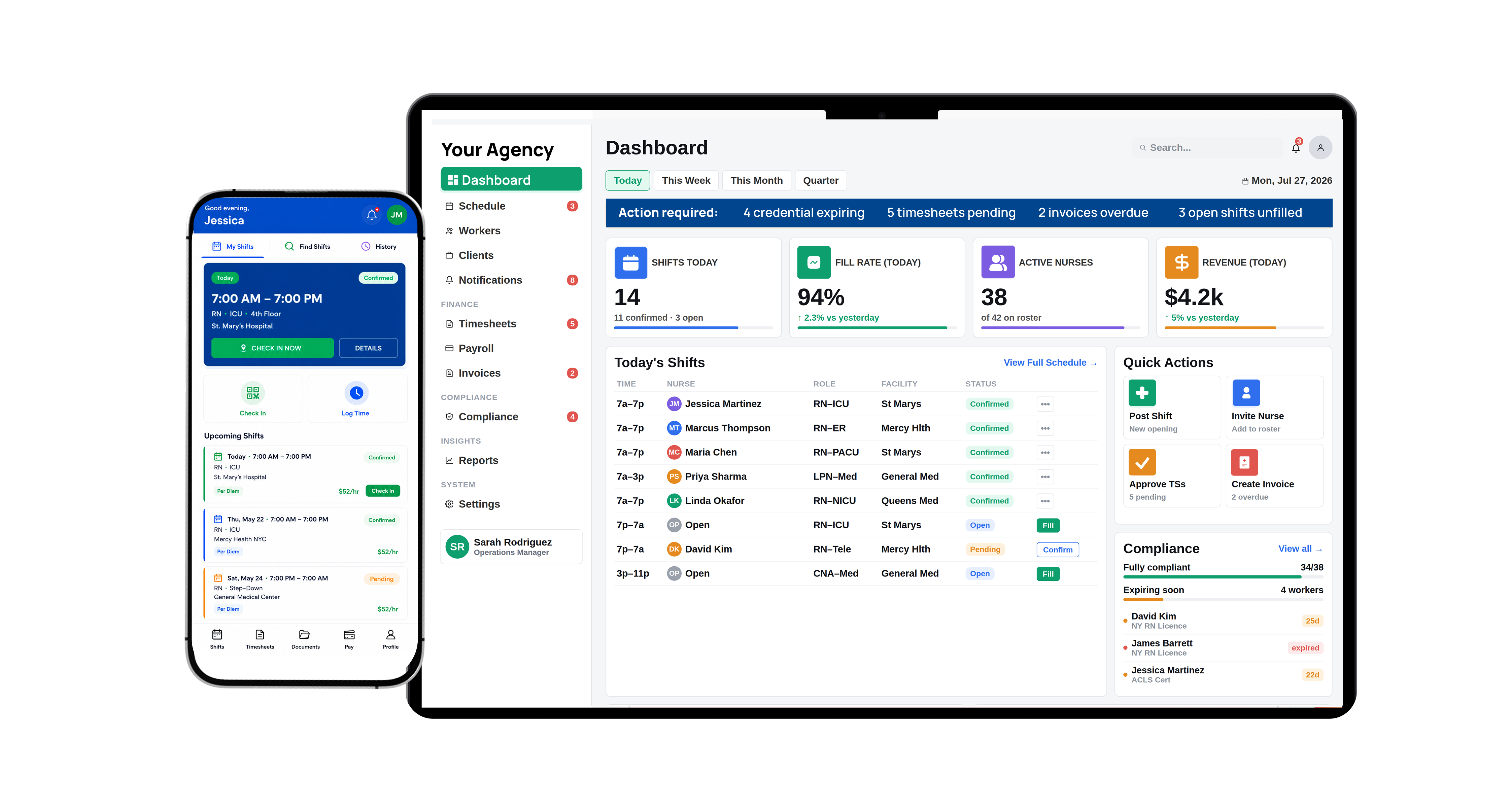 Nurse staffing app